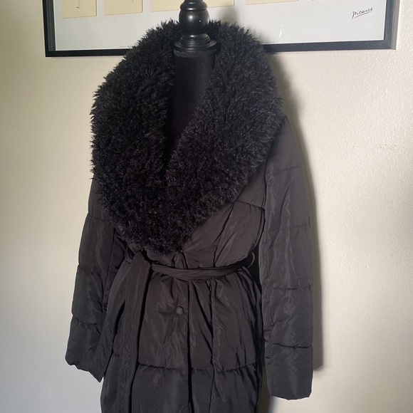 Women's Vero Moda Cozy Long Quilted Jacket removable fur - Picture 10 of 11